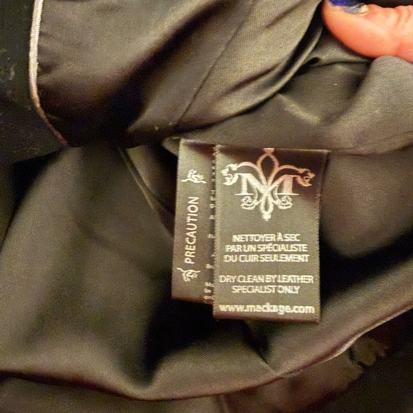 Mackage Black Wool Cashmere Blend Coat with Leather Trim — Size S / Small - Picture 12 of 14